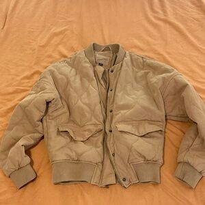Universal Thread Quilted Tan Bomber Jacket